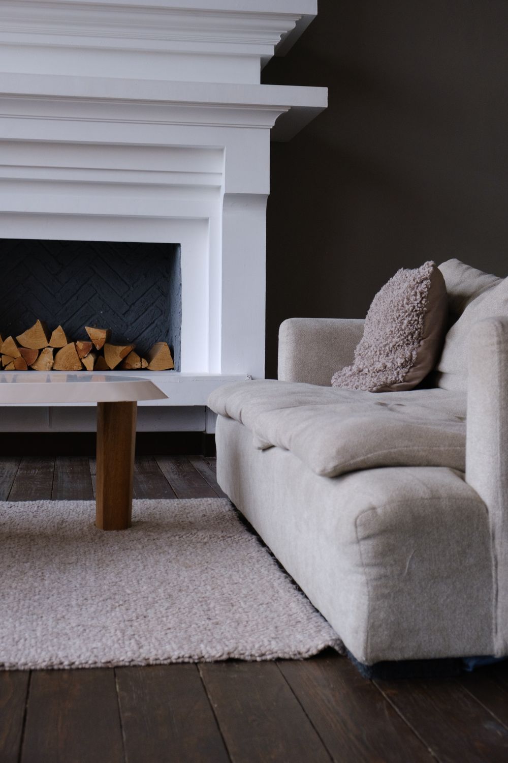 Interior with fireplace
